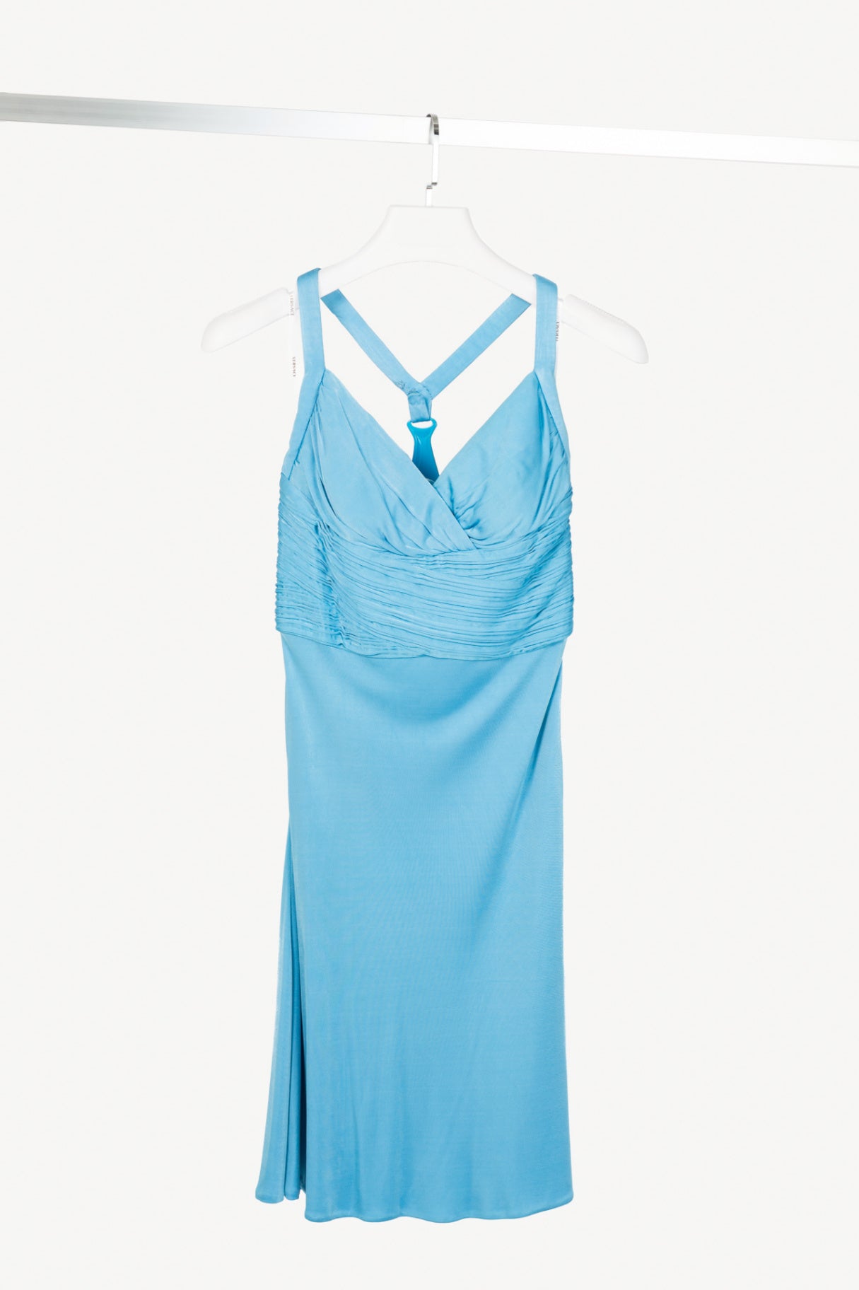Versace Blue Viscose-Jersey Hardware-Racerback Mini Dress