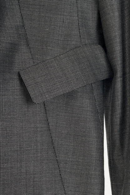 Armani Collezioni Grey Wool-Blend Single-Breasted Blazer