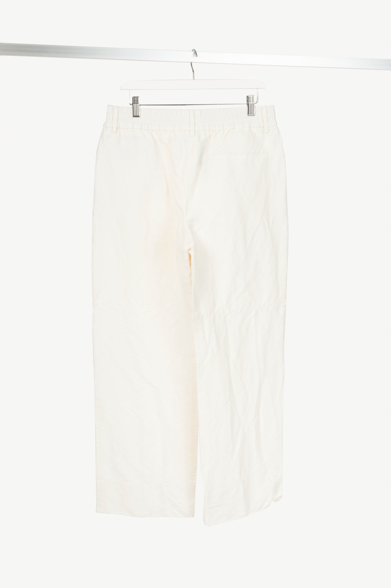 Burberry SS24 Runway White Paper-Blend Drawstring Trousers