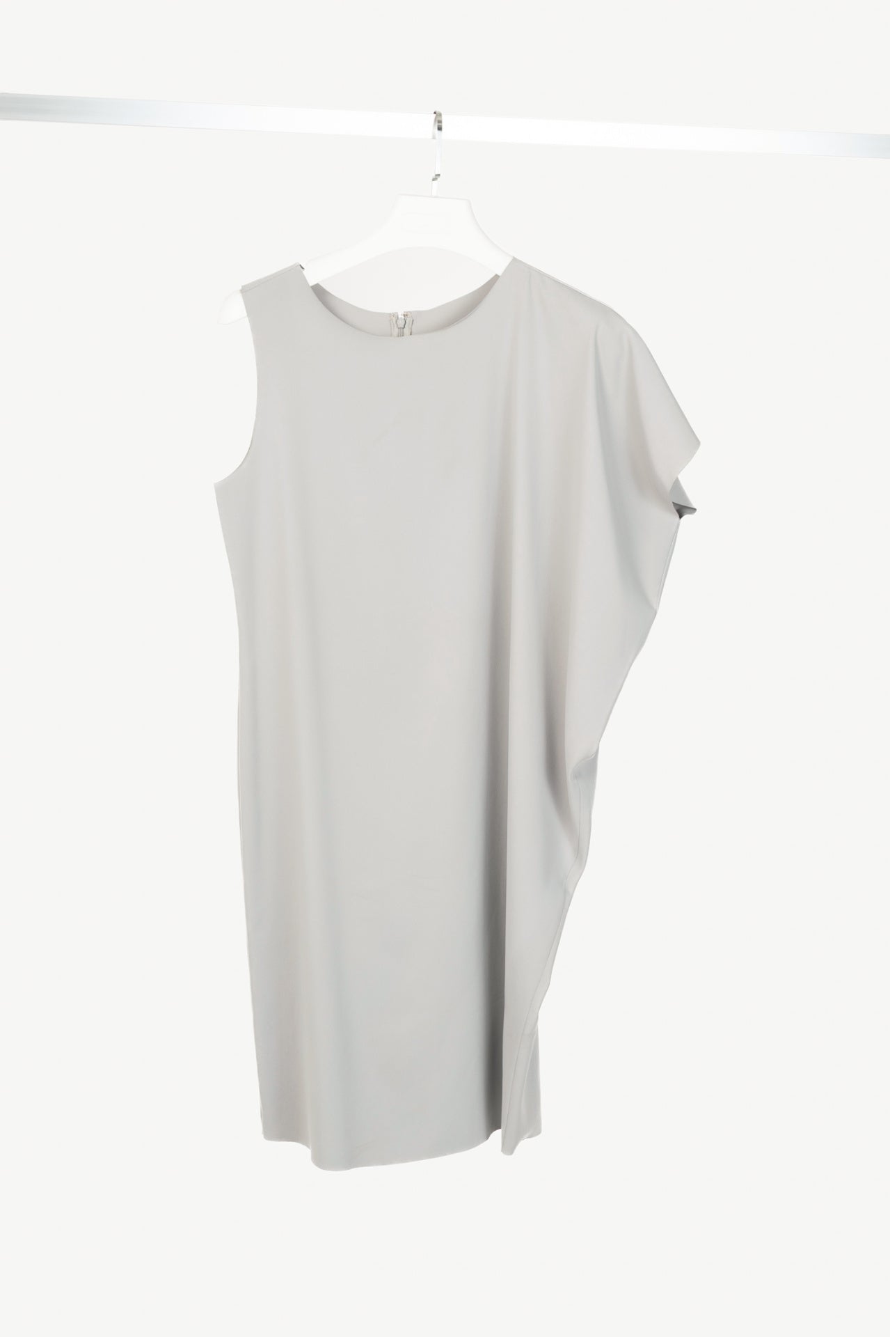 MM6 Grey Crepe Asymmetrical Mini Dress