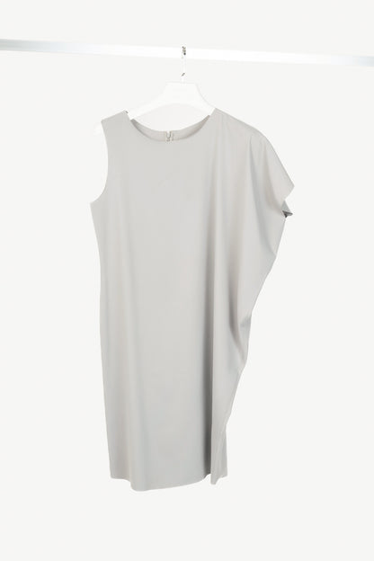 MM6 Grey Crepe Asymmetrical Mini Dress