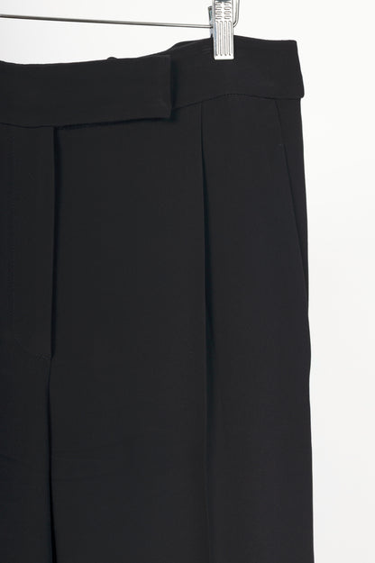Brunello Cucinelli Black Silk-Blend Crepe Tapered Trousers