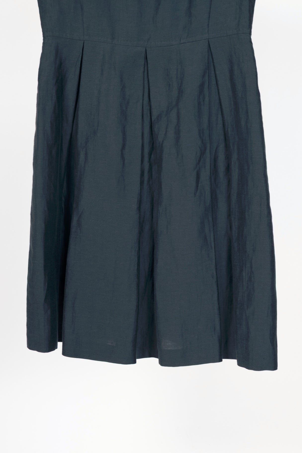 Weekend Max Mara Blue Linen-Shantung Pleated Dress