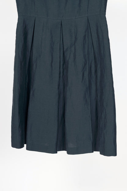Weekend Max Mara Blue Linen-Shantung Pleated Dress