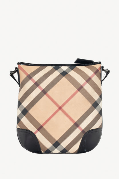 Burberry Dryden Nova Check Patent-Leather-Trim Crossbody