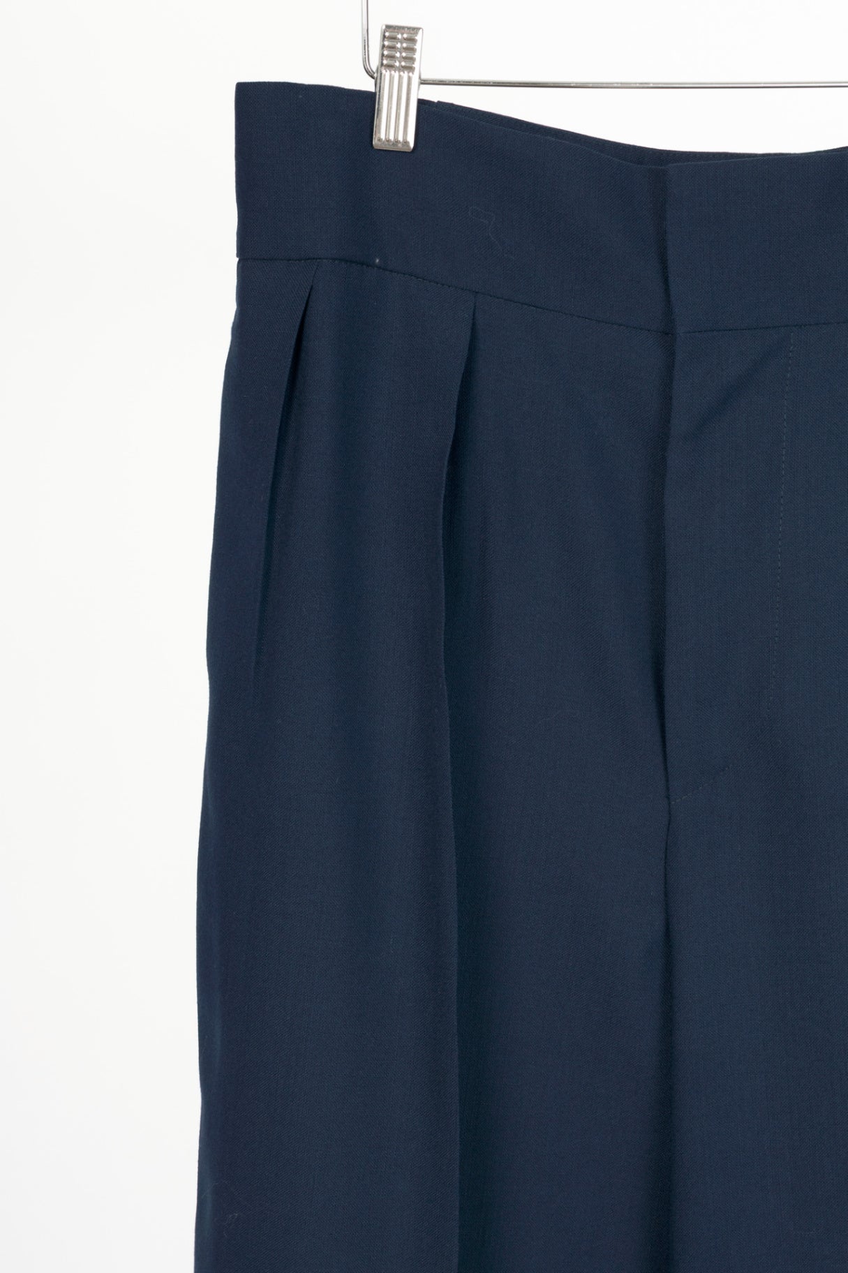 Marni Deep Blue Wool Two Ply Fresco Cropped Trousers