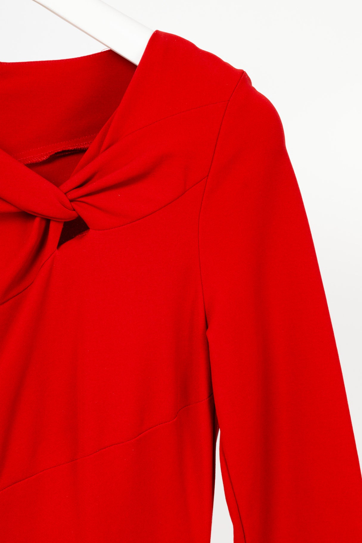 Escada Danina Garnet Red Jersey Knotted Sheath Dress