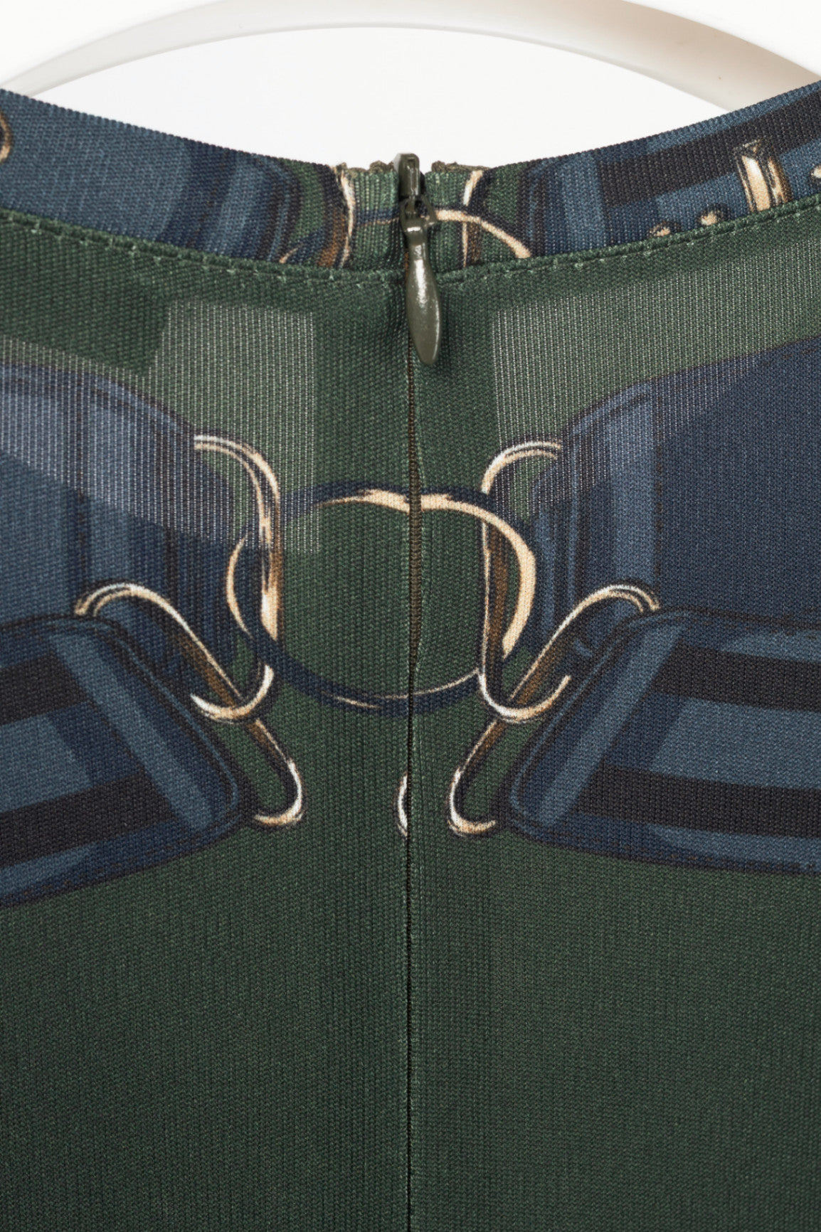 Versus Versace Olive Harness-Print Jersey Dress 