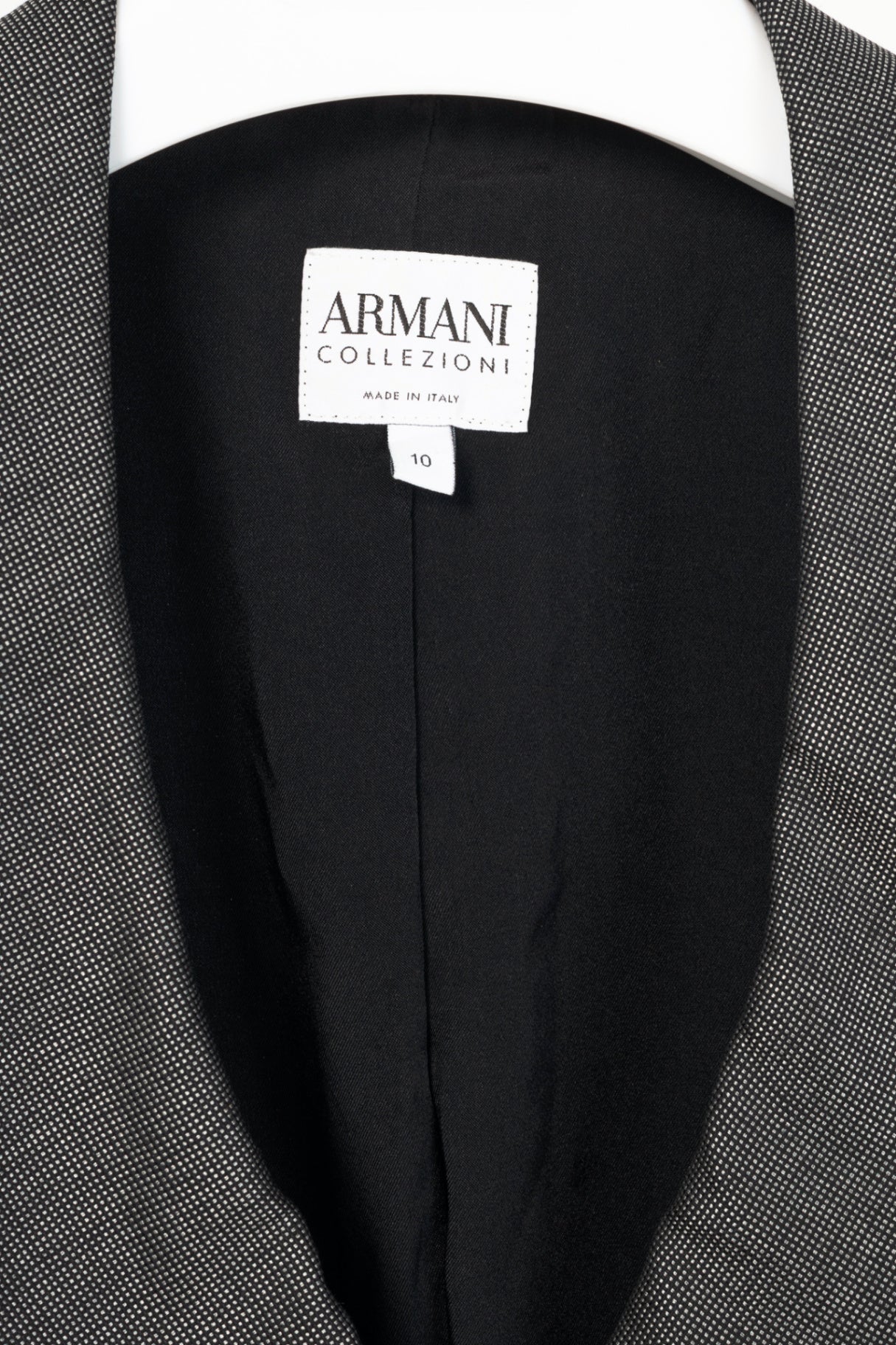 Armani Collezioni Grey Wool-Blend Single-Breasted Blazer