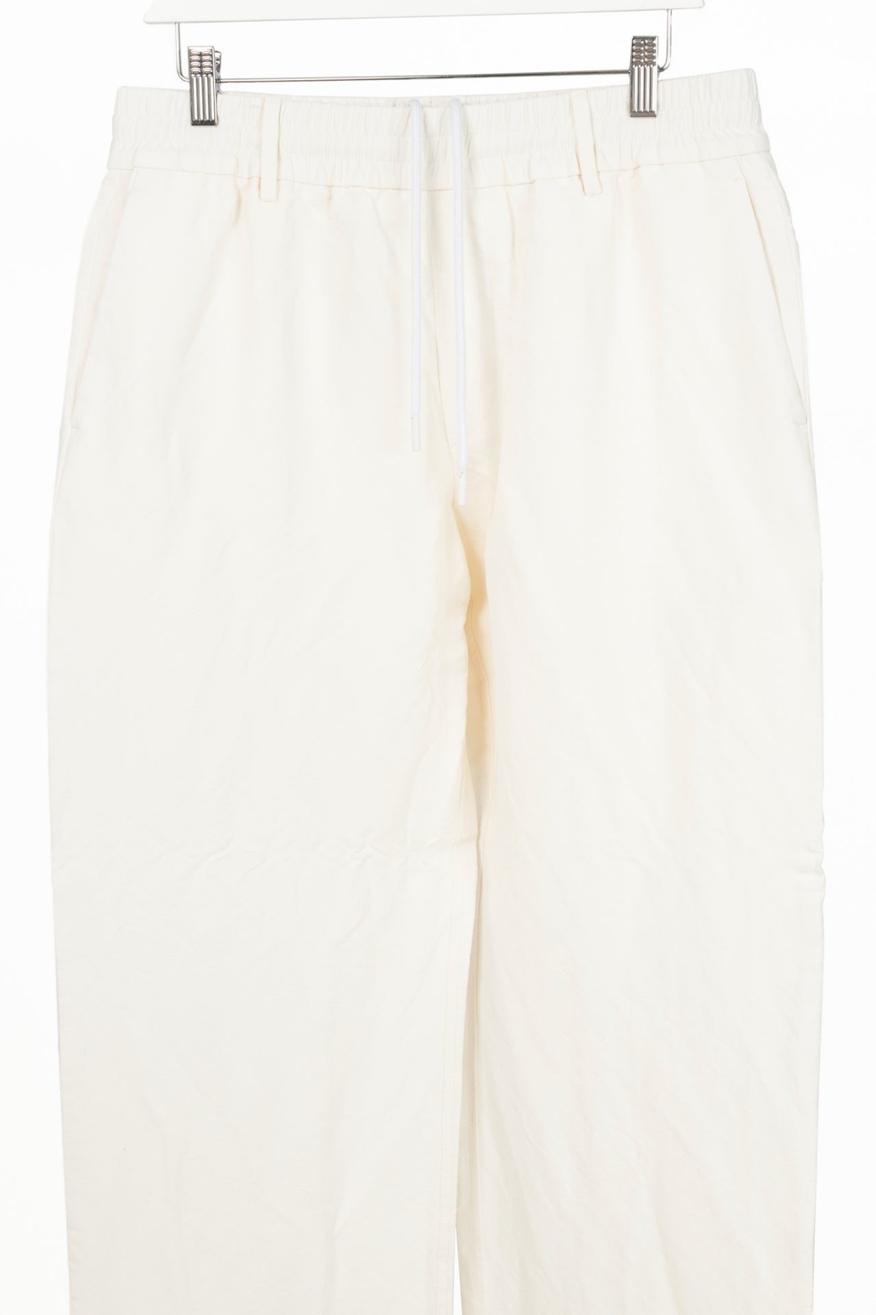 Burberry SS24 Runway White Paper-Blend Drawstring Trousers