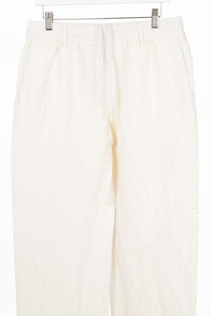 Burberry SS24 Runway White Paper-Blend Drawstring Trousers