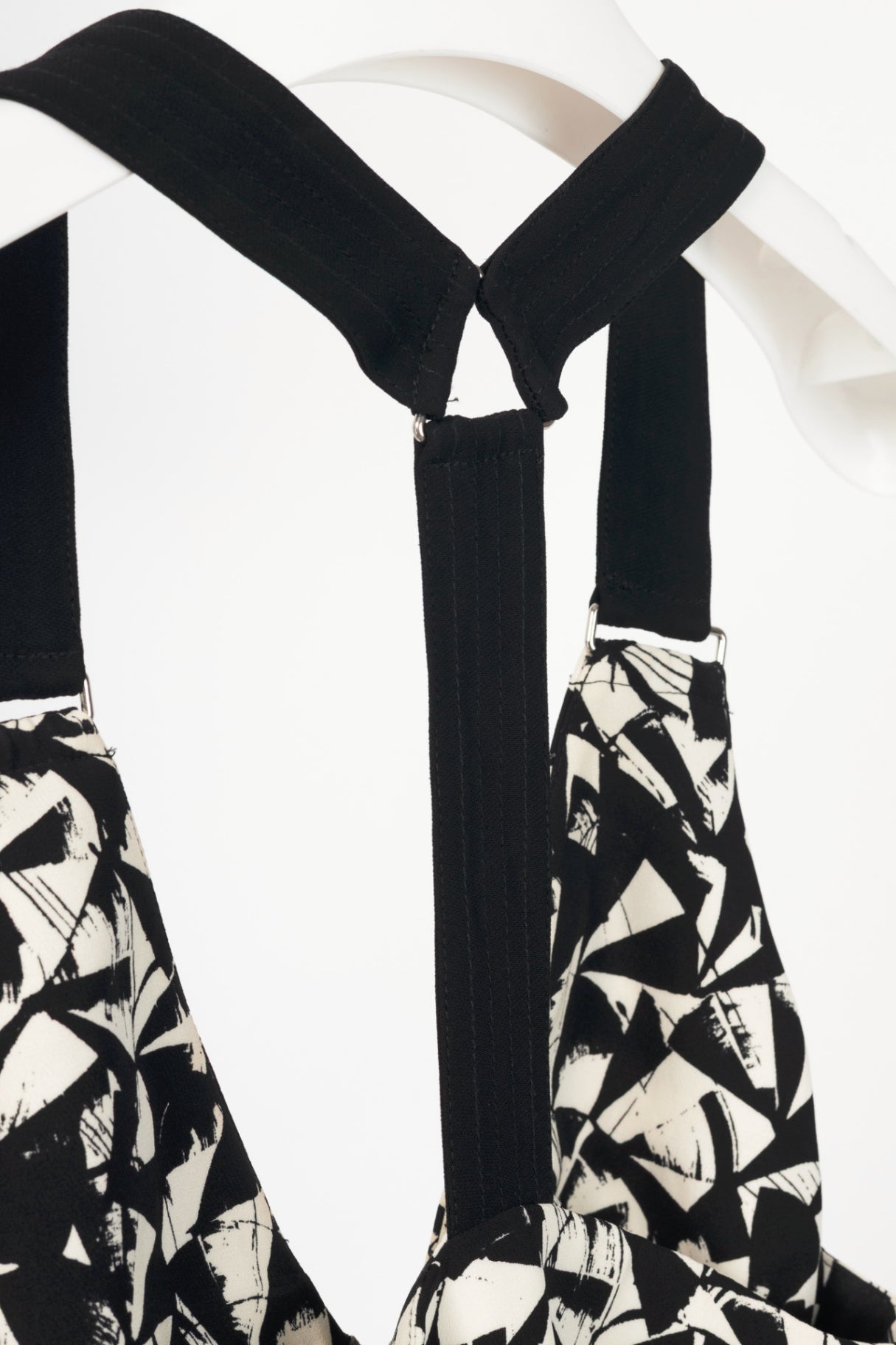 A.L.C. Patti Black & White Fan-Print Silk Zip Maxi Dress