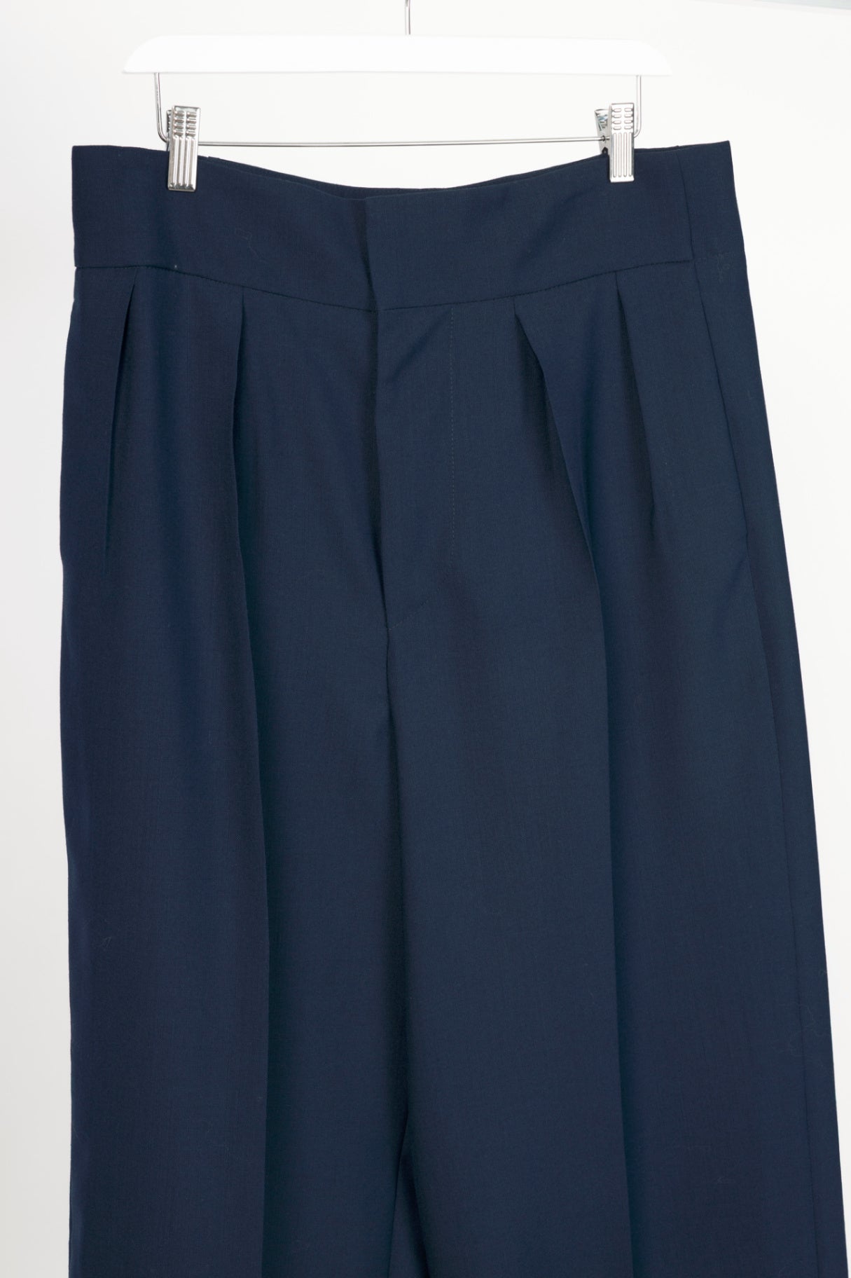 Marni Deep Blue Wool Two Ply Fresco Cropped Trousers