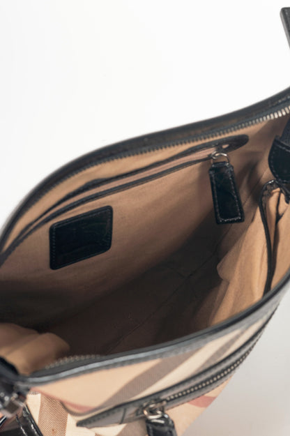 Burberry Dryden Nova Check Patent-Leather-Trim Crossbody