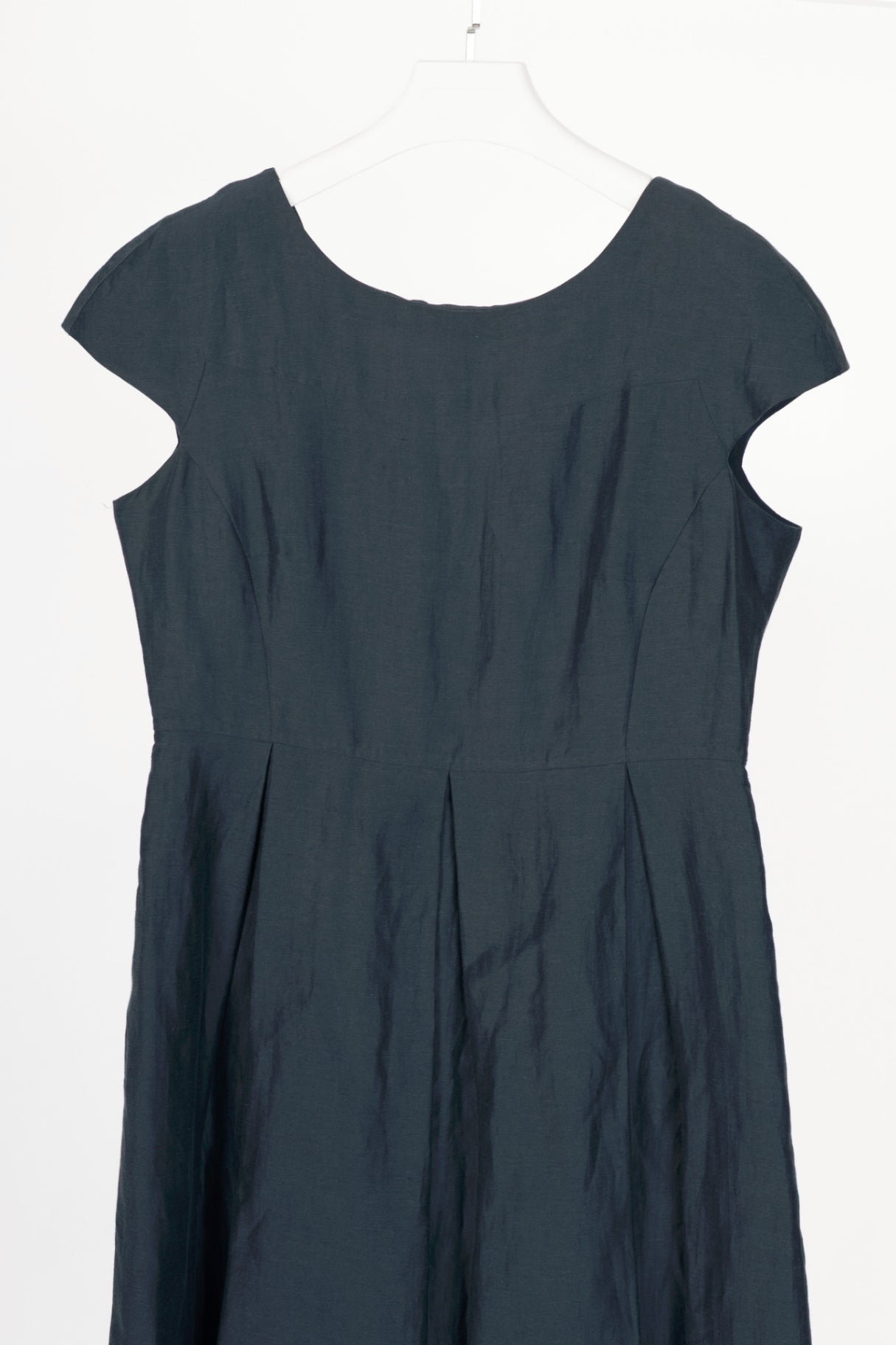 Weekend Max Mara Blue Linen-Shantung Pleated Dress
