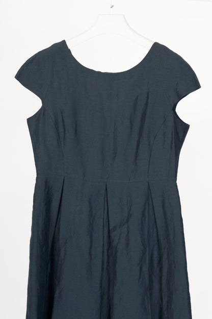 Weekend Max Mara Blue Linen-Shantung Pleated Dress