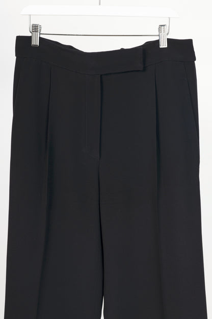 Brunello Cucinelli Black Silk-Blend Crepe Tapered Trousers