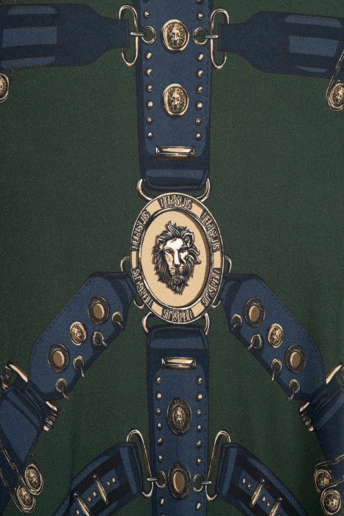 Versus Versace Olive Harness-Print Jersey Dress 