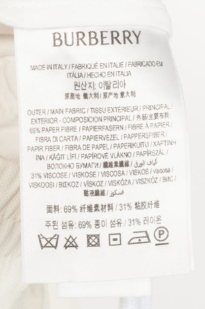 Burberry SS24 Runway White Paper-Blend Drawstring Trousers