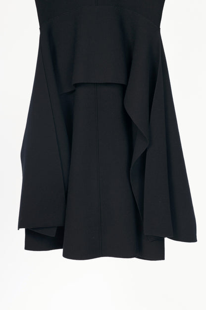 Victoria Victoria Beckham Black Compact Viscose-Blend Knit Dress