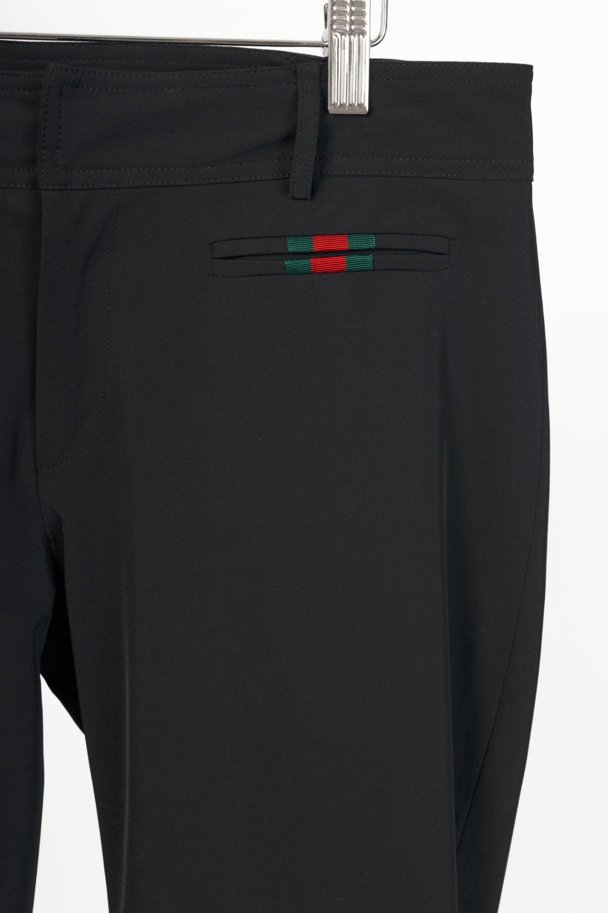 Gucci Black Twill Web-Trim Ankle-Length Riding Pants