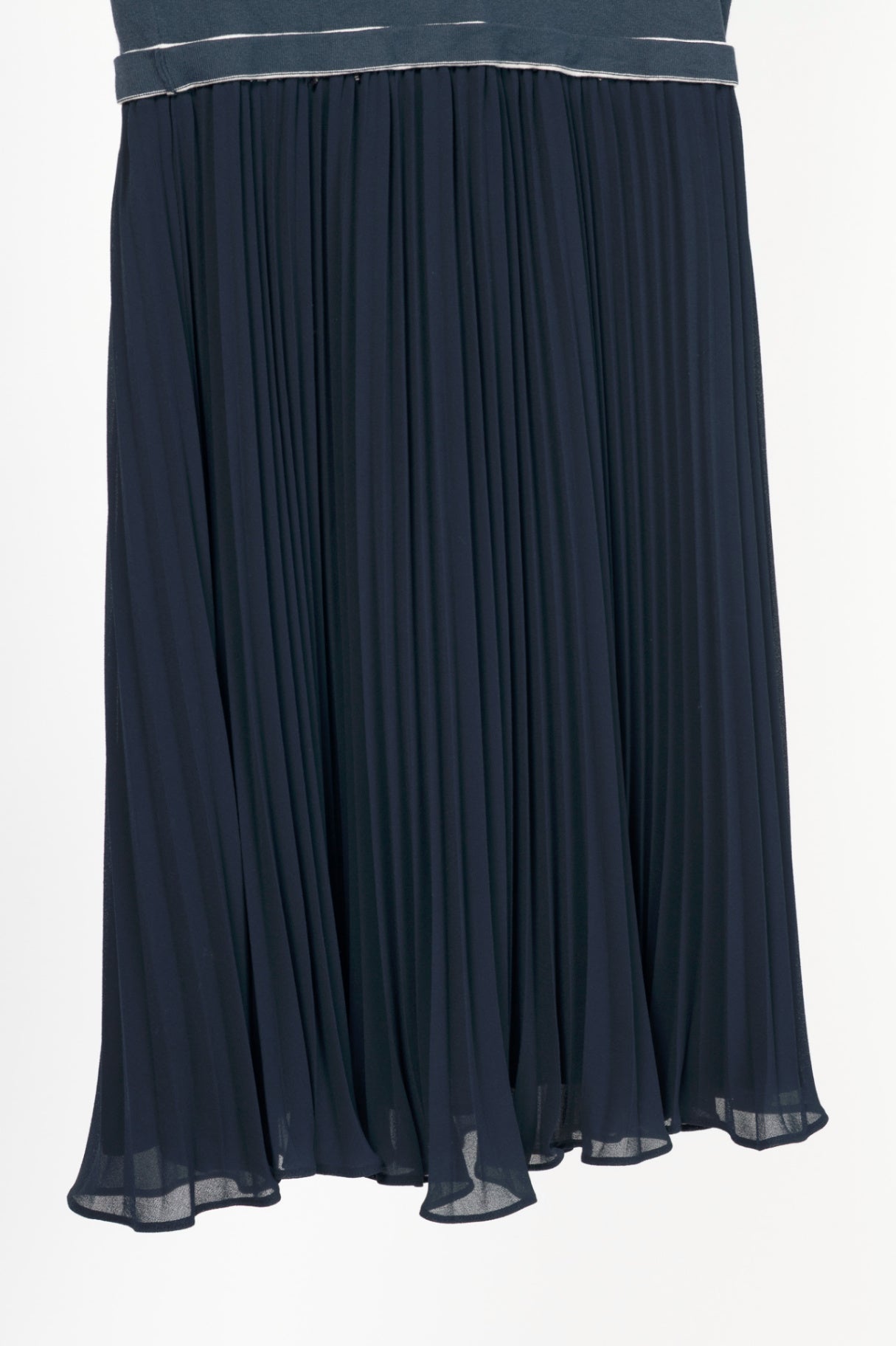 Escada Sport Dicco Deep Atlantic Striped-Knit Pleated Midi Dress