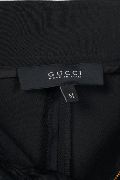 Gucci Black Twill Web-Trim Ankle-Length Riding Pants