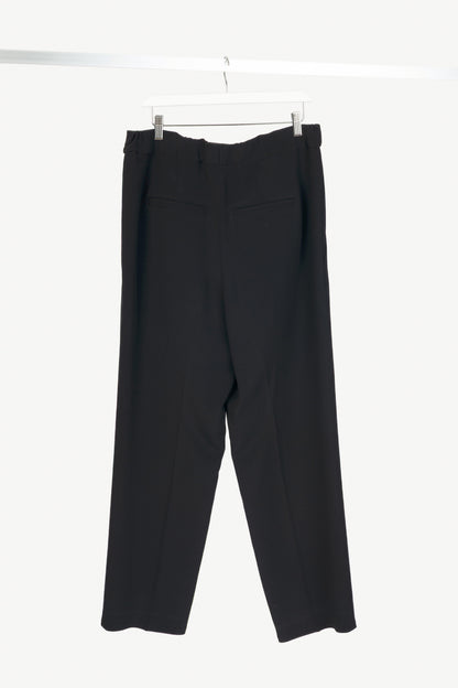 Brunello Cucinelli Black Silk-Blend Crepe Tapered Trousers