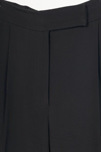Brunello Cucinelli Black Silk-Blend Crepe Tapered Trousers