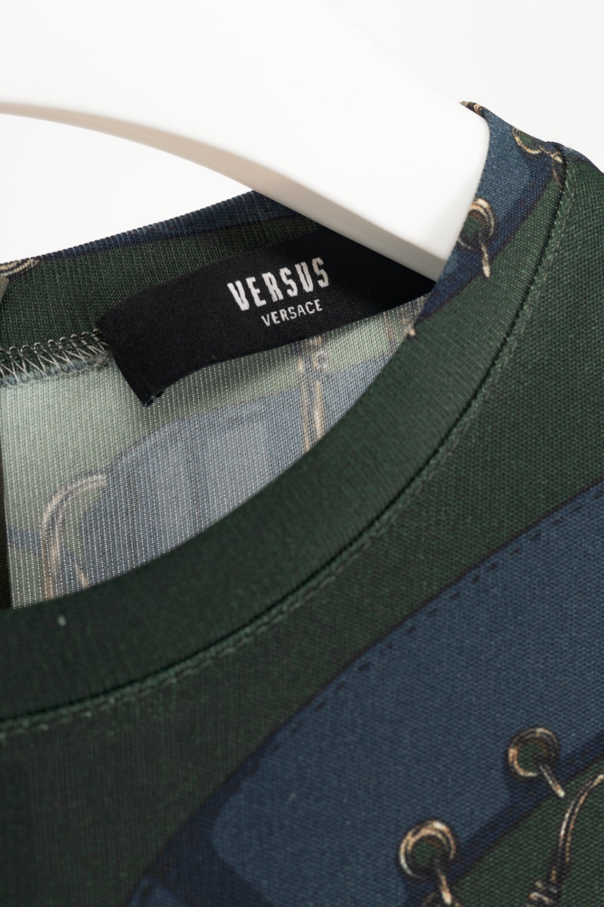 Versus Versace Olive Harness-Print Jersey Dress 