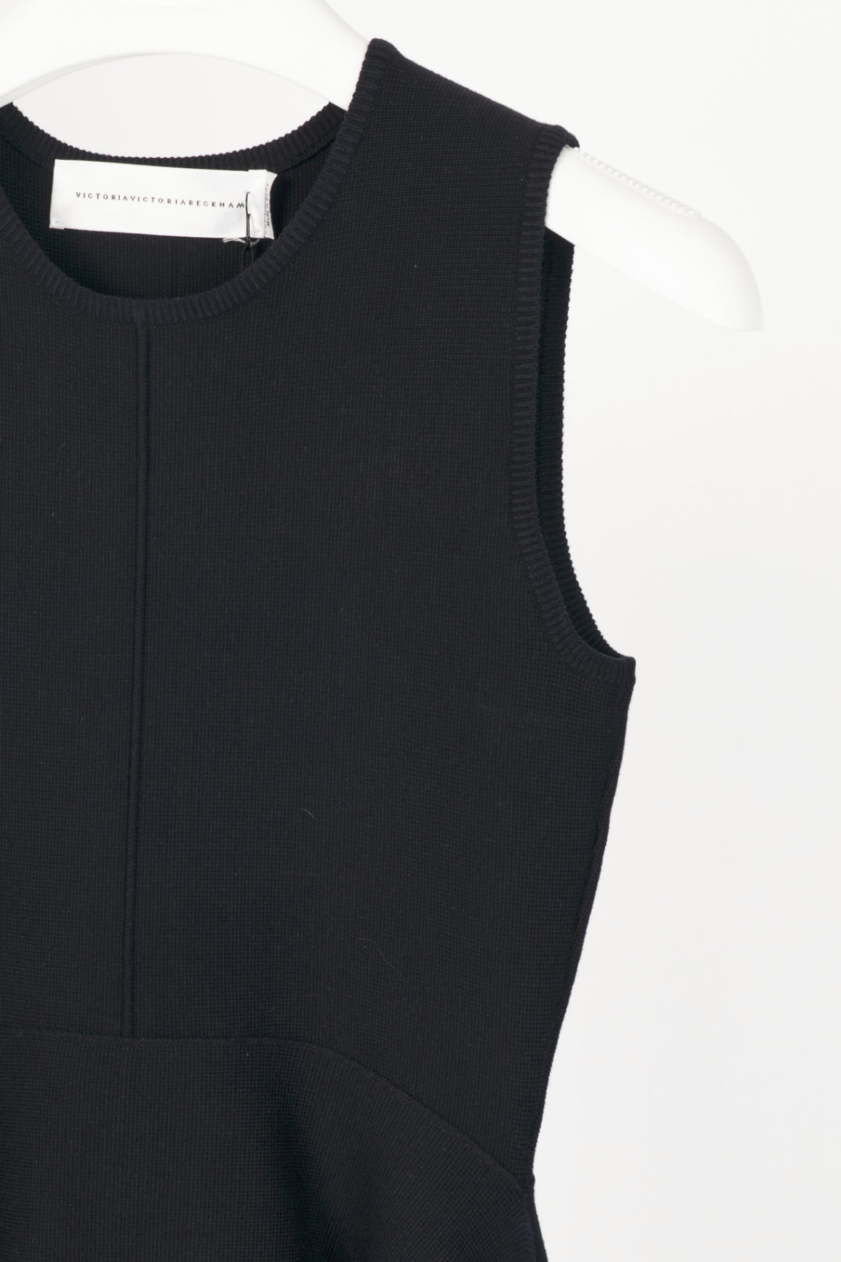 Victoria Victoria Beckham Black Compact Viscose-Blend Knit Dress