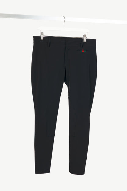 Gucci Black Twill Web-Trim Ankle-Length Riding Pants