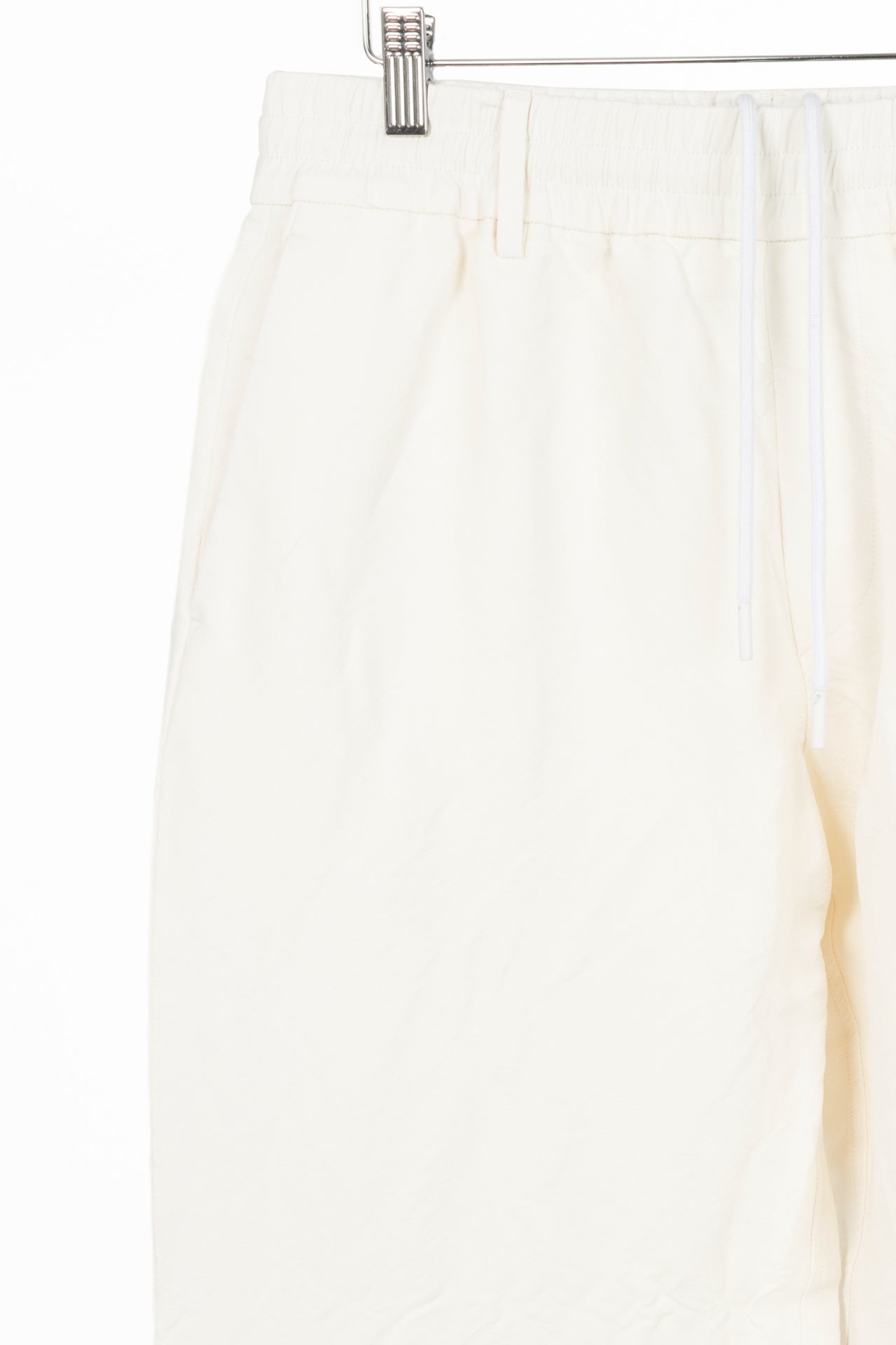 Burberry SS24 Runway White Paper-Blend Drawstring Trousers