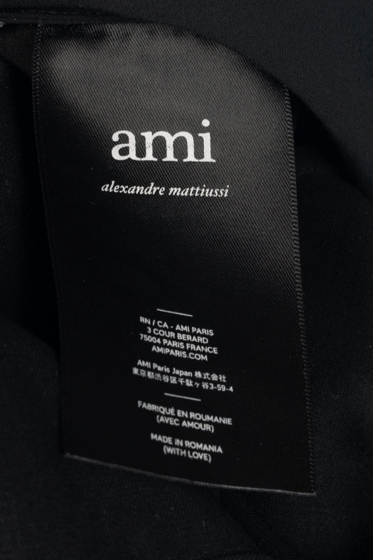 AMI Black Wool-Crepe Belted Cropped Jumpsuit