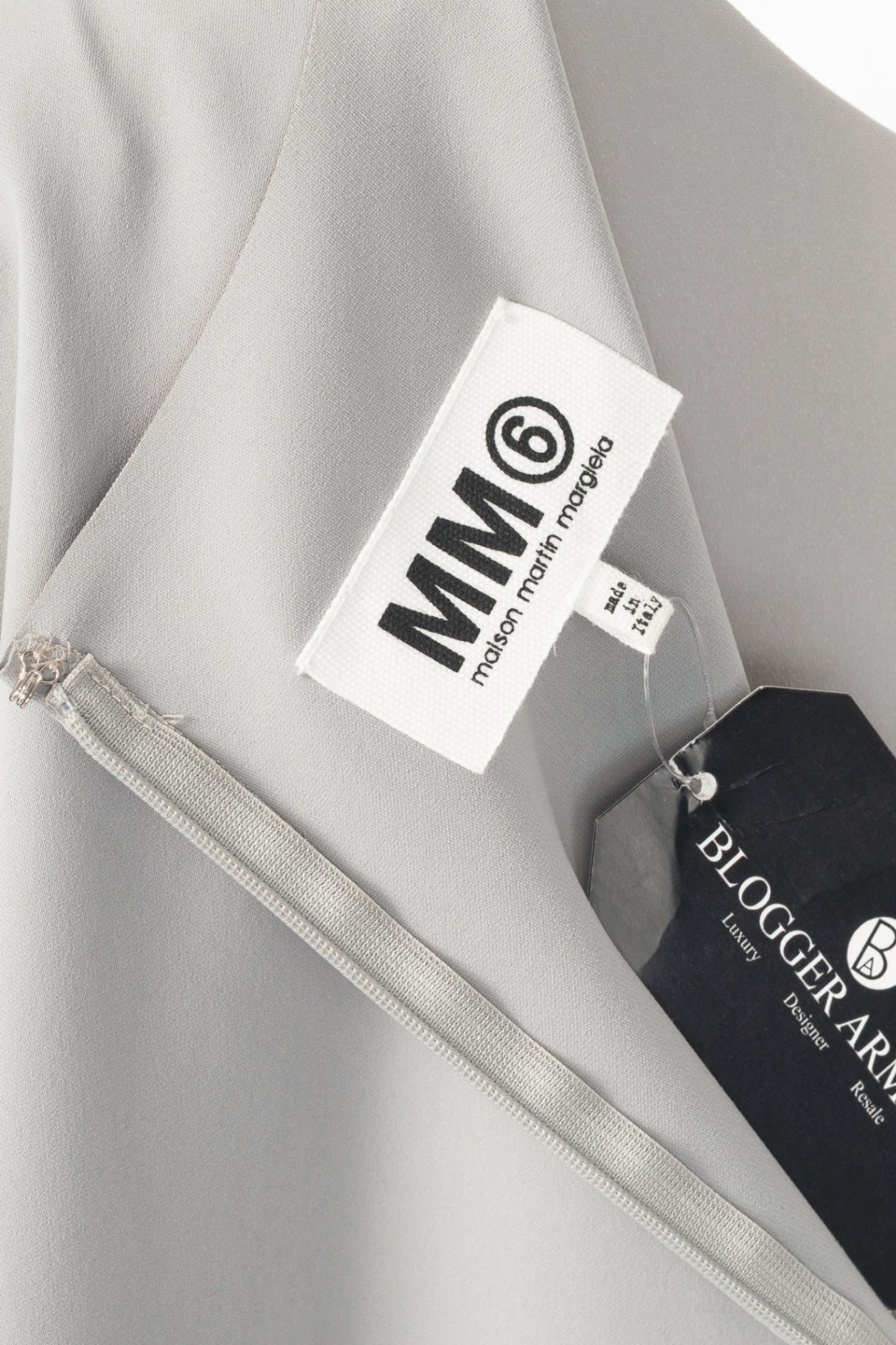 MM6 Grey Crepe Asymmetrical Mini Dress