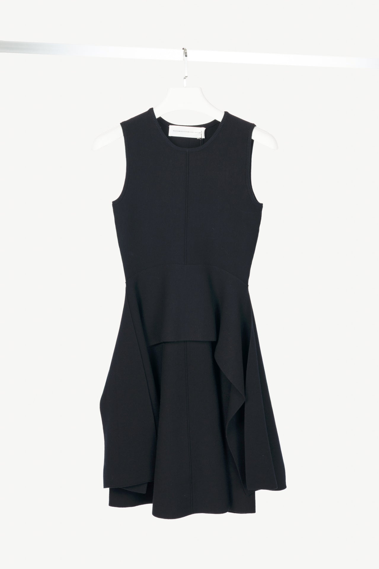 Victoria Victoria Beckham Black Compact Viscose-Blend Knit Dress
