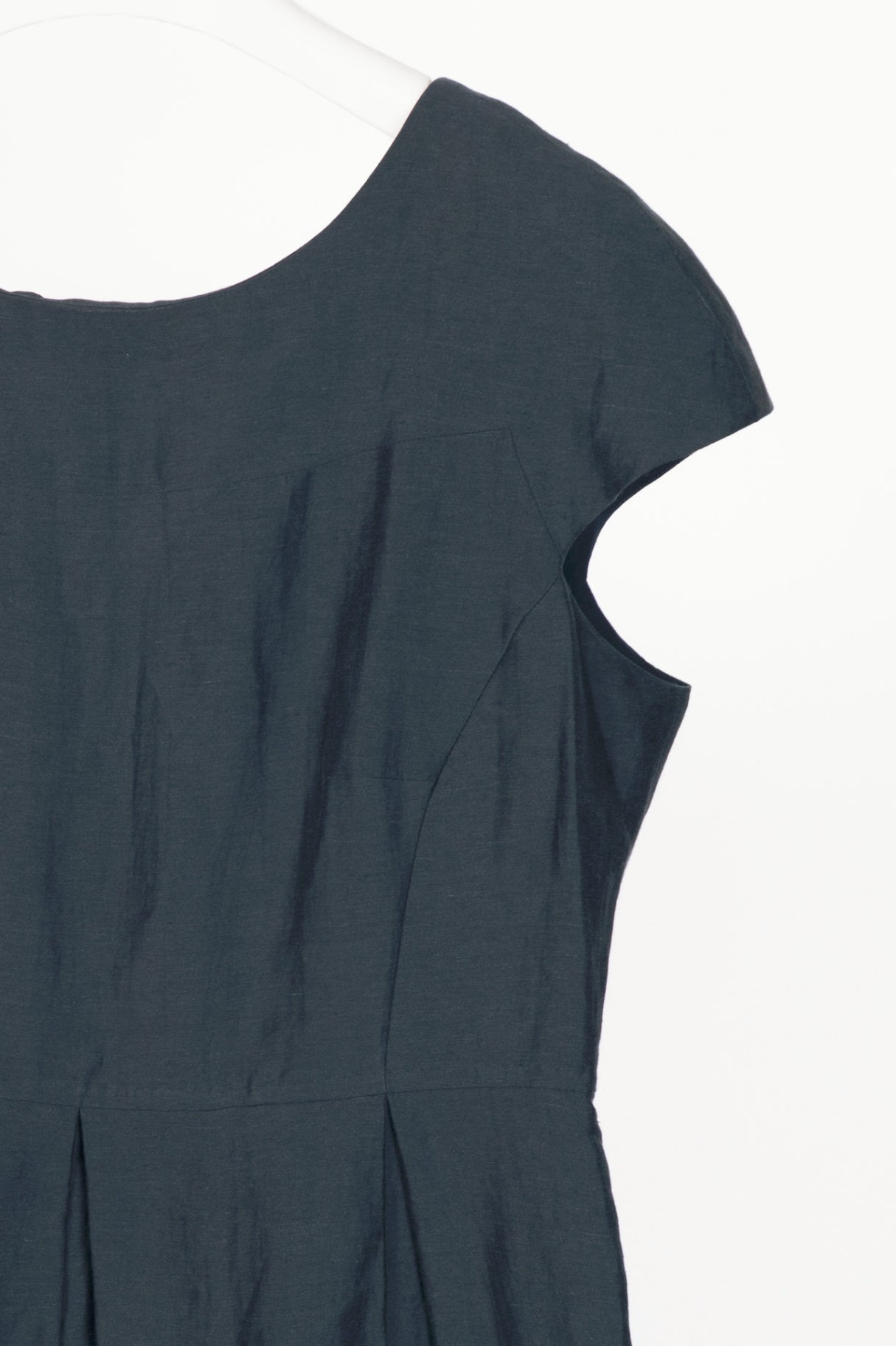 Weekend Max Mara Blue Linen-Shantung Pleated Dress
