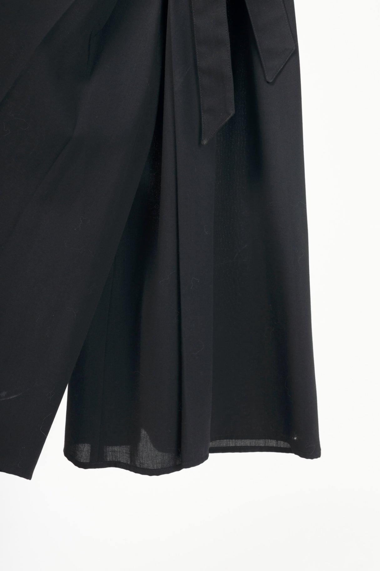 AMI Black Wool-Crepe Belted Cropped Jumpsuit