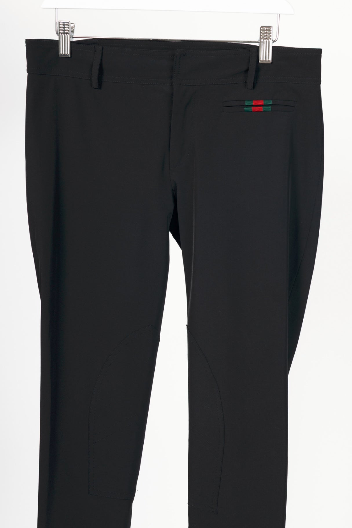 Gucci Black Twill Web-Trim Ankle-Length Riding Pants
