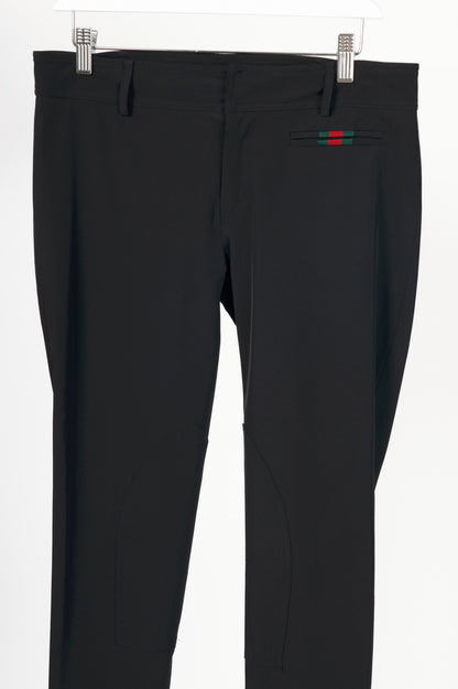 Gucci Black Twill Web-Trim Ankle-Length Riding Pants