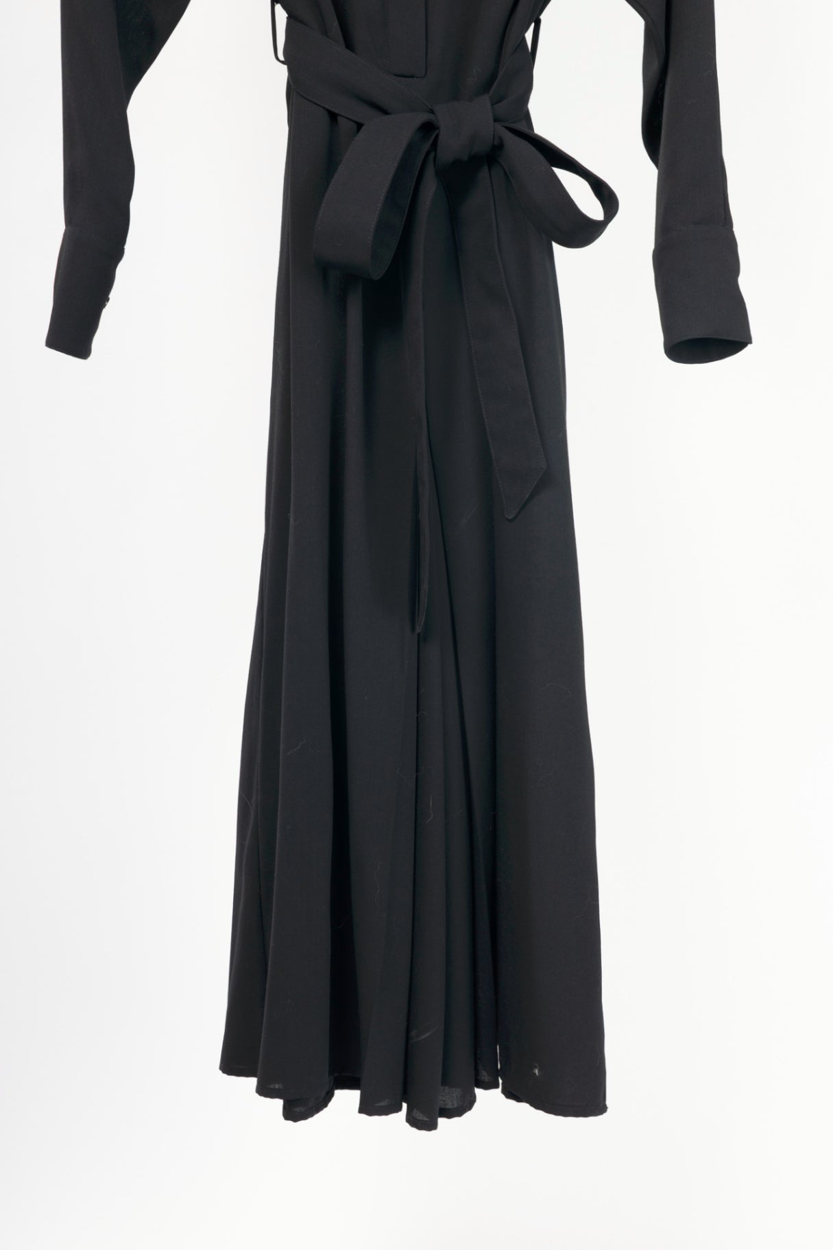 AMI Black Wool-Crepe Belted Cropped Jumpsuit