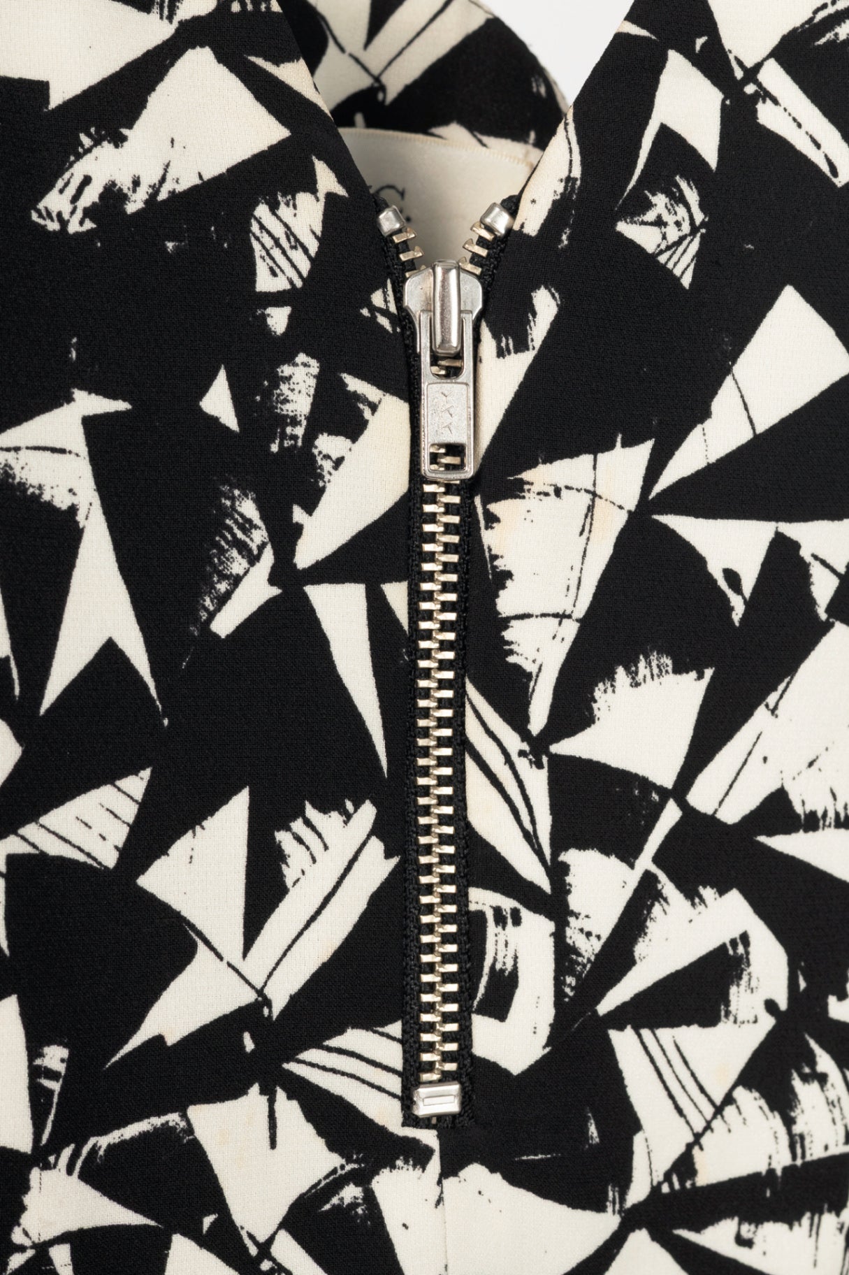A.L.C. Patti Black & White Fan-Print Silk Zip Maxi Dress