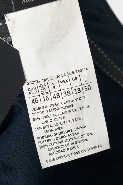 Weekend Max Mara Blue Linen-Shantung Pleated Dress