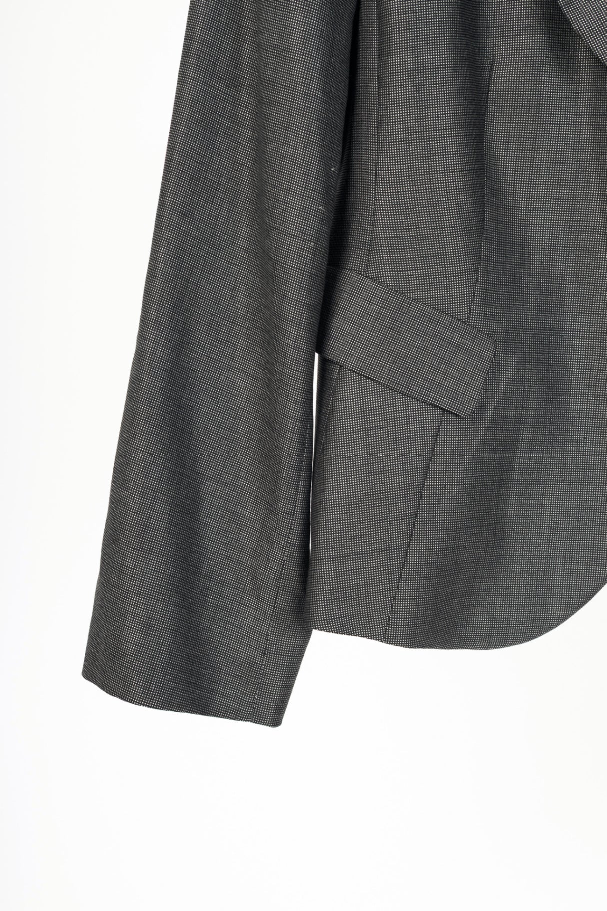Armani Collezioni Grey Wool-Blend Single-Breasted Blazer