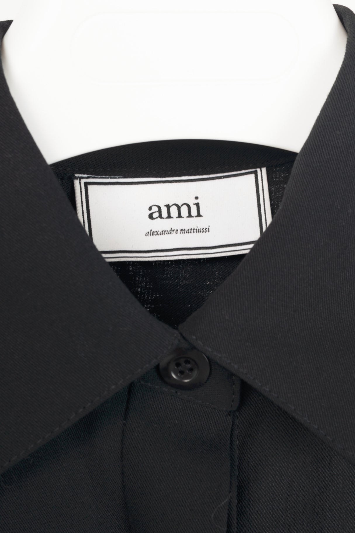 AMI Black Wool-Crepe Belted Cropped Jumpsuit