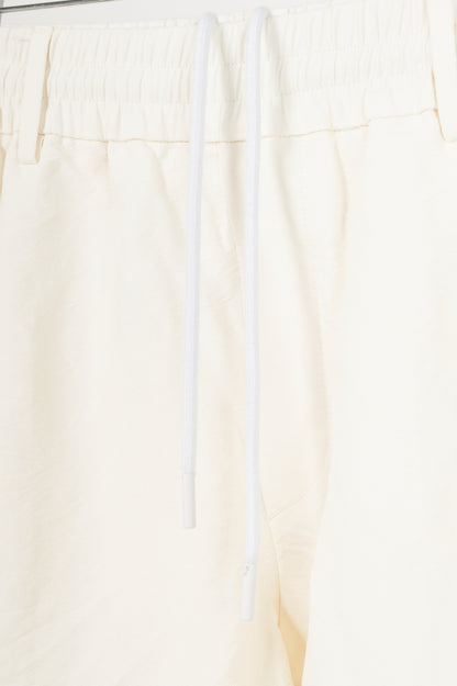 Burberry SS24 Runway White Paper-Blend Drawstring Trousers