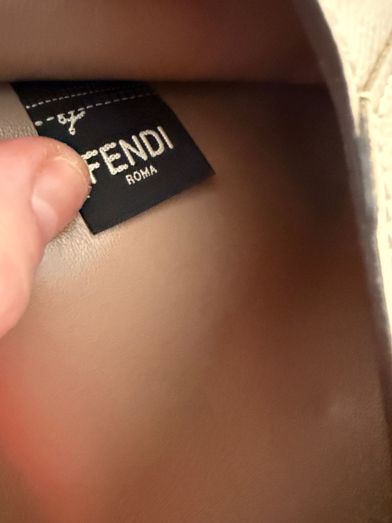 Fendi Grey Leather Envelope Clutch