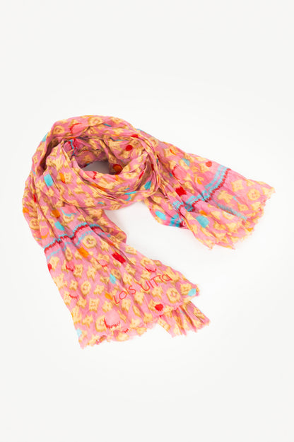 Louis Vuitton Pink Monogram Cotton Frayed Scarf