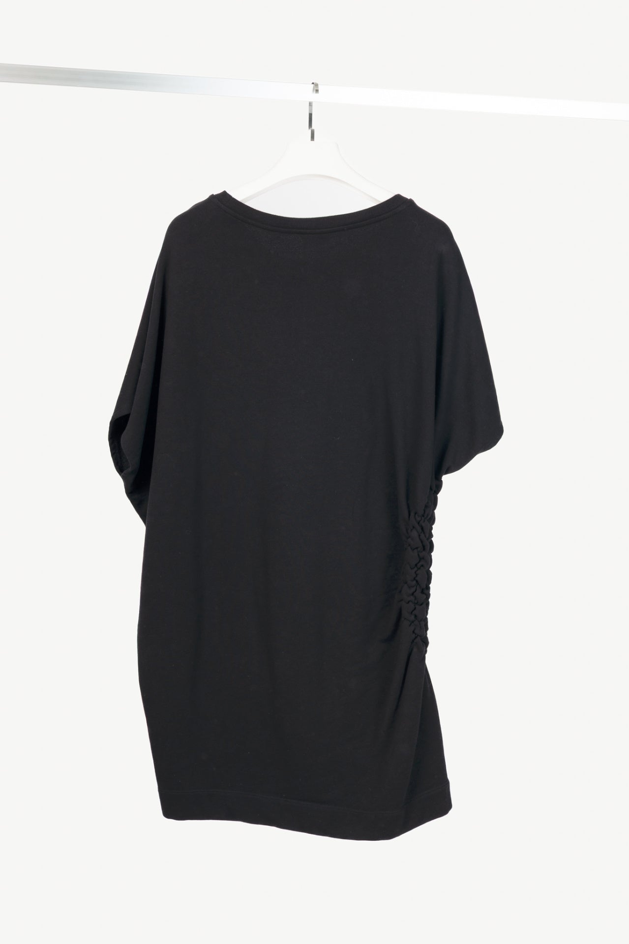 Dries Van Noten Hatir Black French Terry Ruched Mini Dress