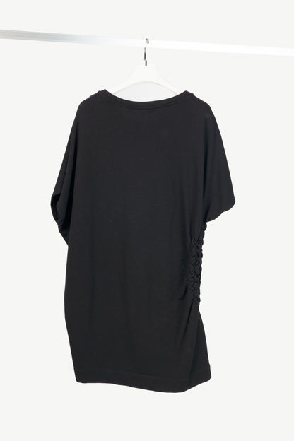 Dries Van Noten Hatir Black French Terry Ruched Mini Dress